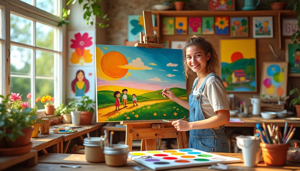 explorez l'univers de la peinture naïve et laissez-vous séduire par son charme authentique, ses couleurs vives et ses formes simples qui racontent des histoires pleines de poésie.