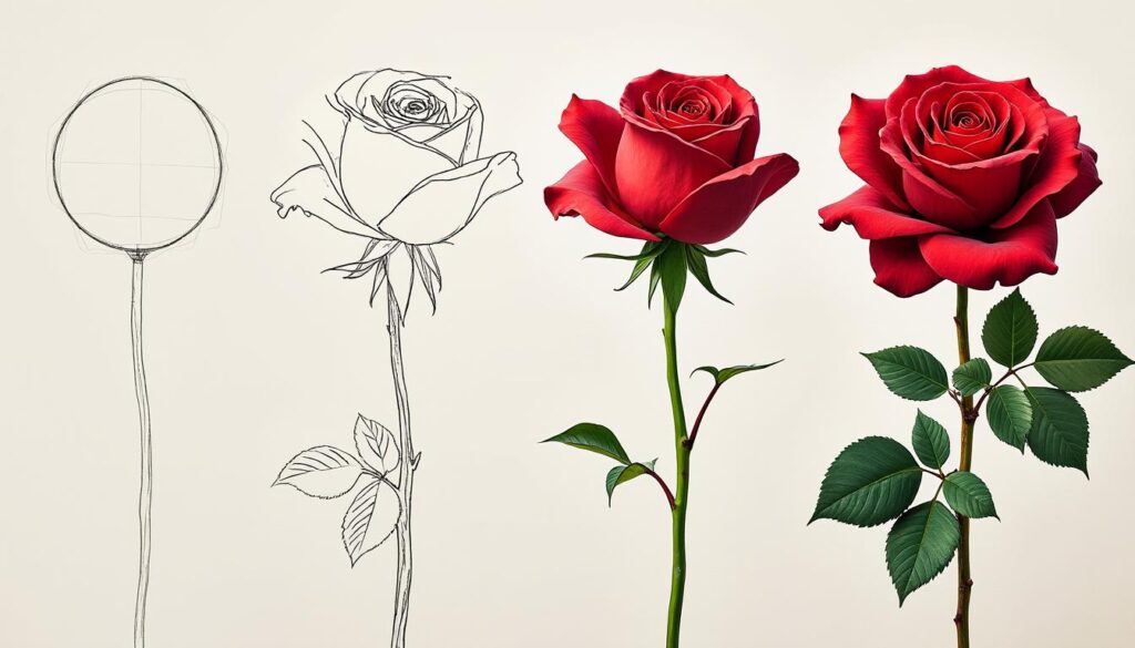 apprenez à dessiner une rose facilement grâce à ce guide étape par étape, idéal pour les débutants et les passionnés d'art.