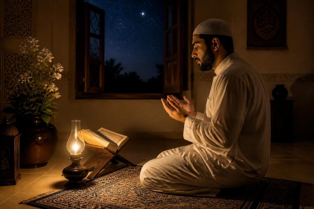découvrez une invocation du soir en islam, essentielle pour demander protection et sérénité avant de s'endormir, favorisant un sommeil paisible et spirituellement apaisé.