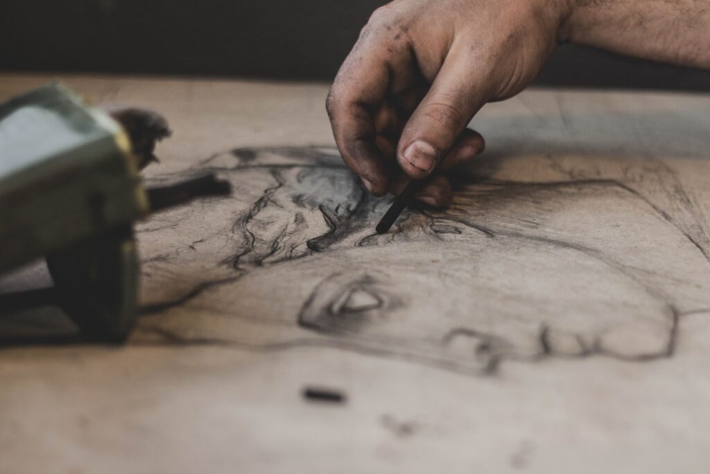 draw with coal - drawing