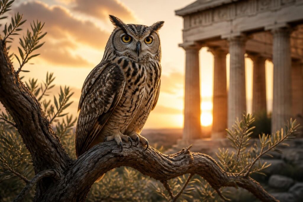 découvrez la symbolique de la chouette, emblème de sagesse et de spiritualité dans la philosophie grecque antique.
