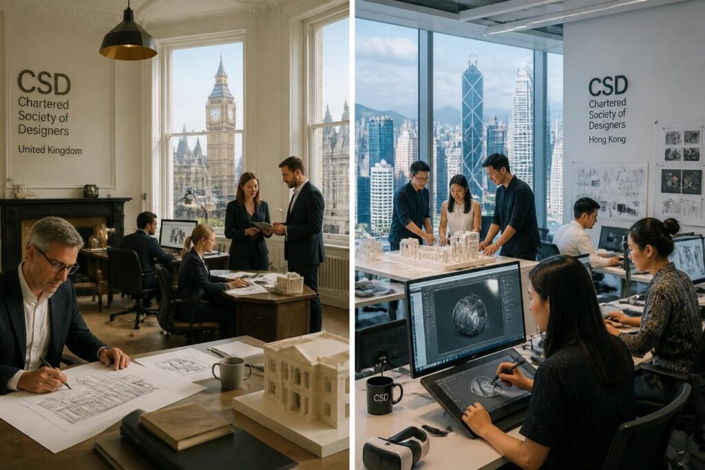 découvrez le fonctionnement de la chartered society of designers, les opportunités d'emplois et les spécificités du secteur au royaume-uni et à hong kong.